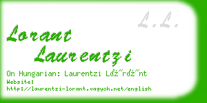 lorant laurentzi business card